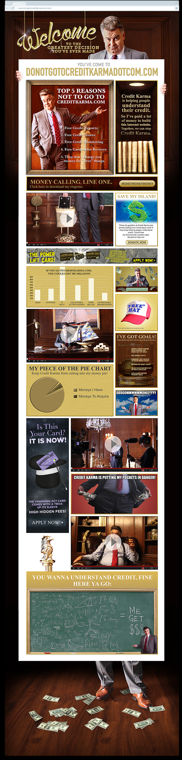 The DoNotGoToCreditKarmaDotCom.com parody advocacy site in full