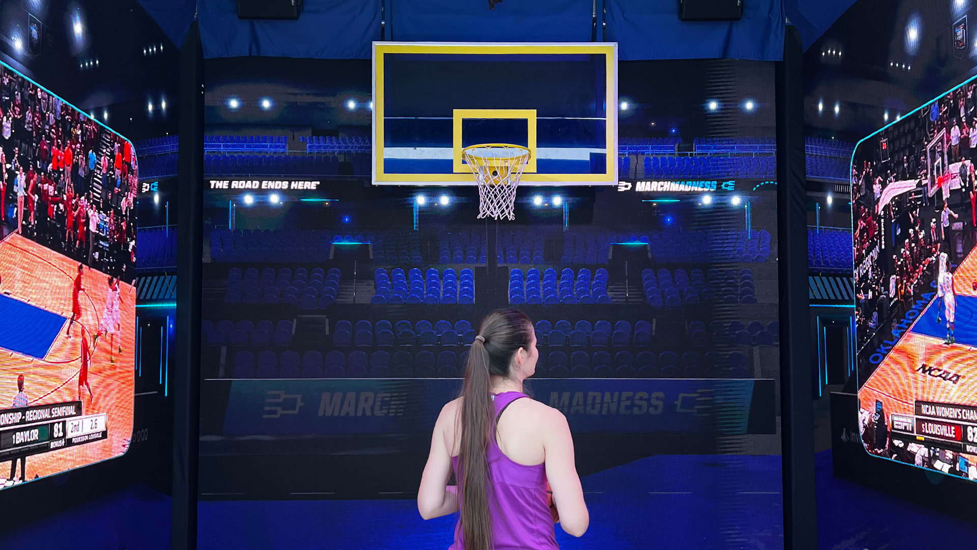 The AI crowd reacting on the LED walls
